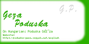 geza poduska business card